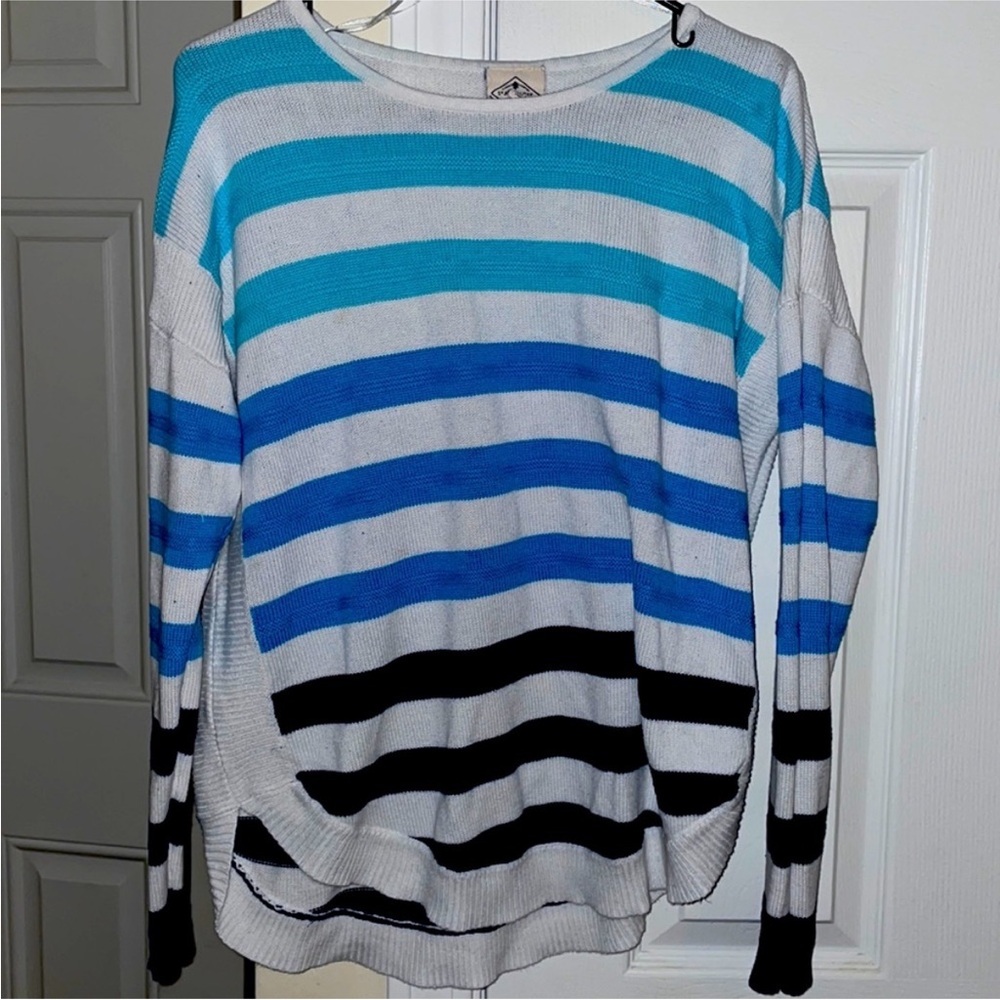 Saint John's Bay knitted Blue and Black Striped top